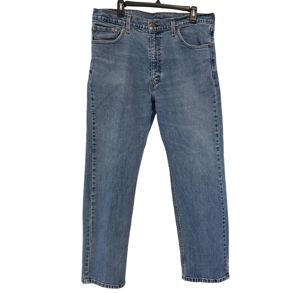 Levis 505 Regular Fit Mens Jeans Medium Wash Blue Straight Leg 38x30 00505-1454